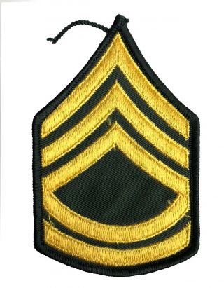 Us Army Sergeant First Class Insignia Patch Green & Gold Ww2 Wwii 4.  5 X 3 "