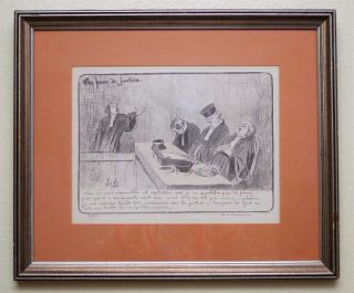 Honore Daumier " Les Gens De Justice " Lithograph Signed Numbered Framed Print