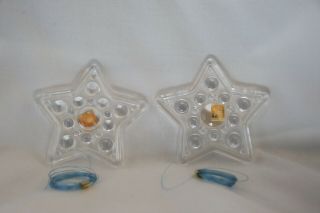 Hadeland Glass Crystal Stjerne Star Ornament Handmade Norway Clear Set Of 2