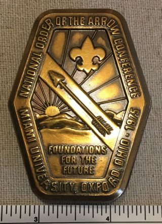 Vtg 1975 Noac National Order Of The Arrow Conference Belt Buckle Oa Boy Scout