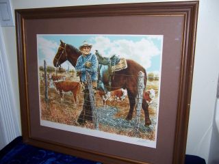 Sgn Paul Calle 54 Years A Cowboy Colored Lithograph Franklin Gallery 1978 2