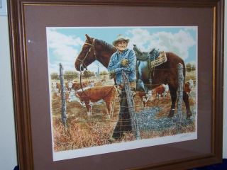 SGN PAUL CALLE 54 YEARS A COWBOY COLORED LITHOGRAPH FRANKLIN GALLERY 1978 2 3