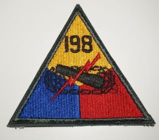 198th Armor Battalion Patch Post Wwii Us Army P0642