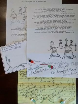 Letter & Envelope Set From San Quentin,  Death Row Inmate