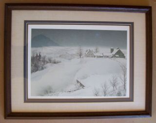 January Night By Artist Mel Hunter 1979 Signed Framed Lithograph