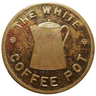 " The White Coffee Pot " (1932) Baltimore Maryland Token - Juicy Hamburger