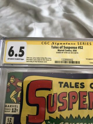 Tales Of Suspense 52 CGC ss 6.  5 Signed By Stan Lee.  First Black Widow.  Movie 2