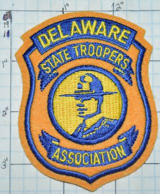 Delaware State Troopers Association Felt Police Sheriff Patch