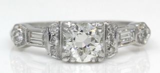 Stunning Vintage Platinum Ring With 0.  60 Ctw Diamonds 3.  0 Grams P111