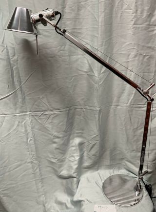 Vintage Artemide Tolomeo Full Size Desk Lamp W/ Base Silver (at1017)