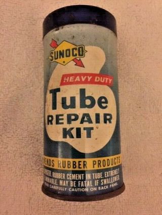 Sunoco Oil Can Vintage Tire Tube Repair Kit - Sun Oil Co.  Collector Display Gas