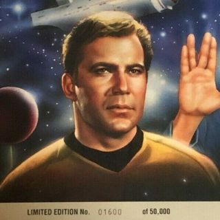 STAR TREK POSTER Vintage 1992 Limited Edition ' d Kirk/Spock Shatner/Nimoy NOS 2
