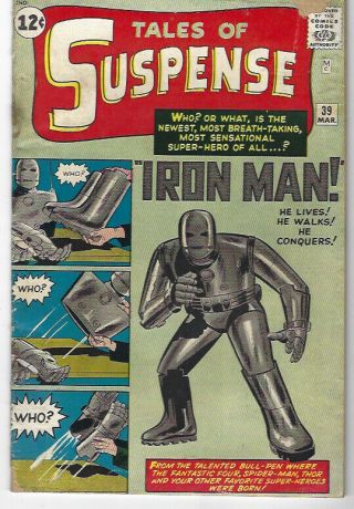 Tales Of Suspense 39 (marvel Comics,  1st Iron Man) - 3.  0 (1963)