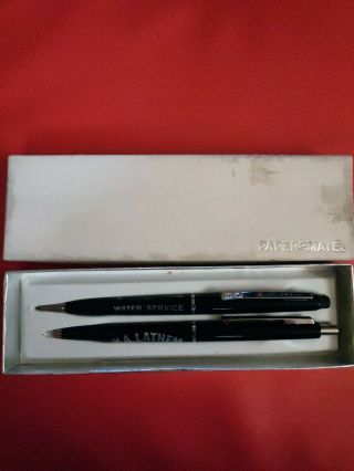 Vintage Advertising Papermate Pen And Pencil Set Double Heart
