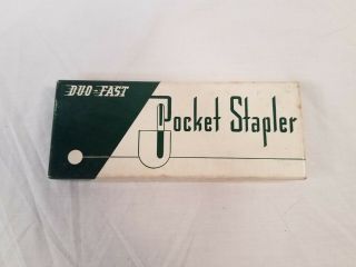 Vintage Duo - Fast Pocket Stapler With Cap Staples Instructions & Box