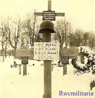 Somber Winter View Well Marked Kia Wehrmacht Soldier Grave Plot; Poland 1939