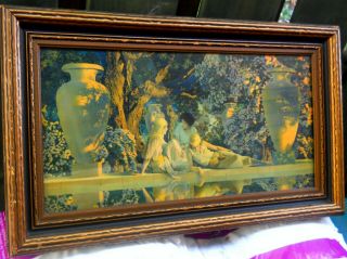 Authentic Maxfield Parrish Print " The Garden Of Allah " C.  1918 Frame