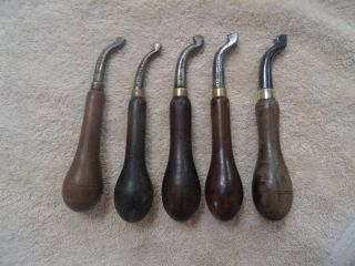 Vintage Leather Tools,  5 C S Osborne Double Edge Creasers 1,  2,  3,  4,  5