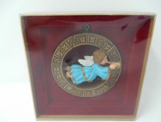 Vintage 1970s Hallmark Ornament Angel Peace On Earth Boxed