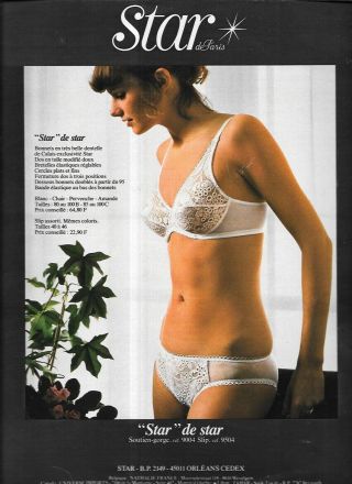 Vintage Star Lingerie Bra Panties Photo Ad Clipping