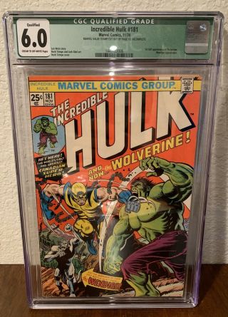 The Incredible Hulk 181 Cgc 6.  0 (qualified,  No Mvs) 1st Full Wolverine