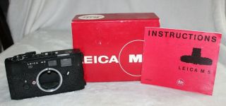 Vintage With Box Leica M5 Black 2 Lug Rangefinder Camera Body