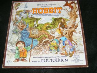 1977 Rankin/ Bass The Hobbit Boxed 2 Lp With Book Set Buena Vista Tolkien