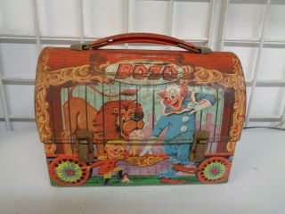 Vintage Aladdin Bozo The Clown Dome Metal Lunchbox No Thermos
