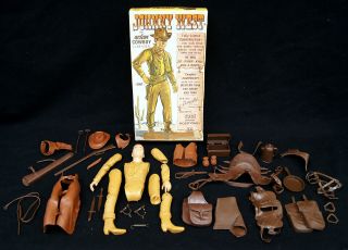 Johnny West Action Cowboy W Box & Acc 2062 Marx & Co For Parts/as - Is See Photos