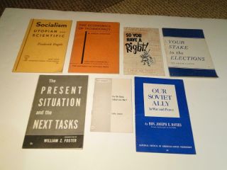 7 Vintage Booklets/pamphlets - Socialism,  Economics,  War,  Soviets