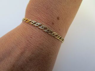 Lovely Vintage 7.  5 Inch 9ct Gold Hm Sheffield Double Curb Link Bracelet 3 Grams
