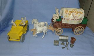 Vintage 1950’s Ideal Roy Rogers Fix - It Chuck Wagon & Jeep With Accessories