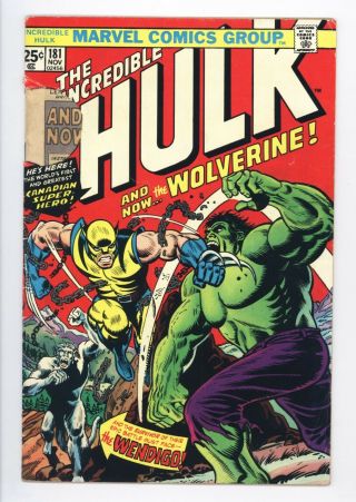 Incredible Hulk 181 Vol 1 Lower Grade 1st App Of Wolverine W/ Stamp