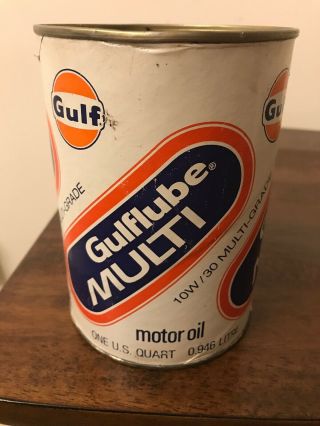 Vintage 1 Quart Gulflube Multi Motor Oil Can
