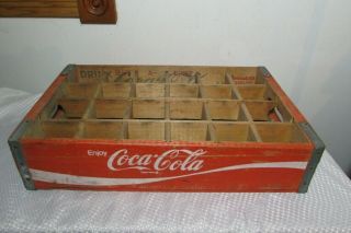 Vintage 1971 Coca Cola Red Crate Coke Wood Box 24 Wooden Dividers Great Shape