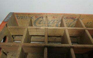 Vintage 1971 Coca Cola Red Crate Coke Wood Box 24 Wooden Dividers GREAT SHAPE 2
