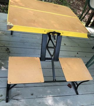 Vintage Handy Table Folding Table / Chair Set — Milwaukee Stamping — Camping