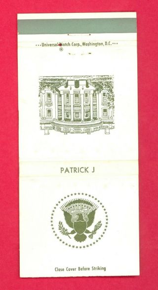 Vintage 1961 - 63 President John F.  Kennedy " Patrick J " Match Book - Jfk - Af - 12