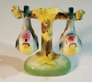 Vintage Two Birds Hanging In A Tree Kitsch Salt And Pepper Shakers Set