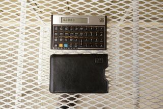 1985 Hp 11c Hewlett - Packard Calculator 11 C Case Silver Made In Usa Vintage