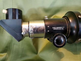 Vintage Brandon Vernonscope USA 94mm f/7 Refractor Telescope 2
