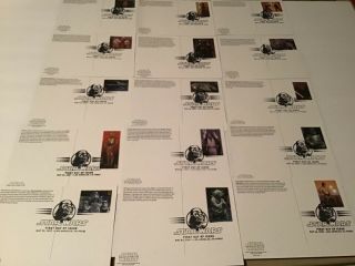 Star Wars U.  S.  Complete Set Of 15 Stamps - First Day Of Issue Picture Post Cards