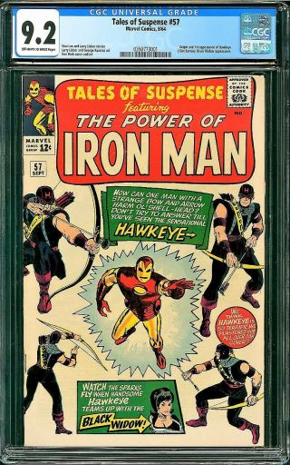 Tales Of Suspense 57 Cgc 9.  2 Oww Pages Silver Age Comic Book 1st App Hawkeye