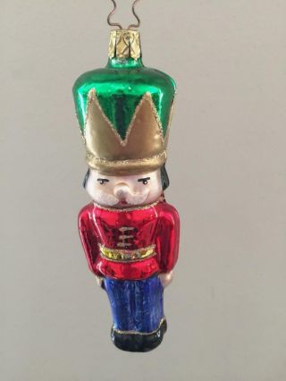 Vintage Old World Christmas Glass Nutcracker Toy Soldier Ornament Germany