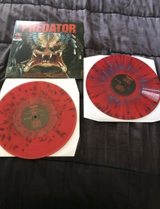 Alan Silvestri Predator Ost Blood Red Blue Splatter Vinyl Lp 2xlp Ltd To 900
