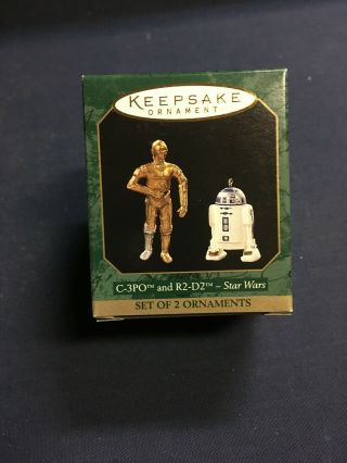 Hallmark Keepsake Ornament,  Miniature,  Star Wars,  C - 3po And R2 - D2,  Dated 1997