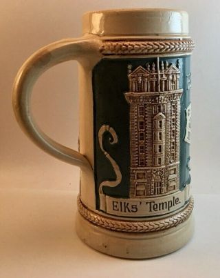 Vintage B.  P.  O.  E.  Elks Detroit Michigan 1/2 Liter Mug Stein German Stoneware 3