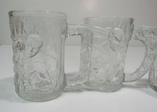 Mcdonald ' s 1995 Batman Forever Glass Cups SET OF 4 Batman Robin TwoFace Riddler 2