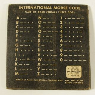 Vintage Wwii Bureau Of Naval Personnel International Morse Code Usn Training Aid