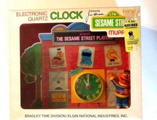 Sesame Street Muppet Jim Henson Electronic Quartz Clock Bradley Time 1981 Rare